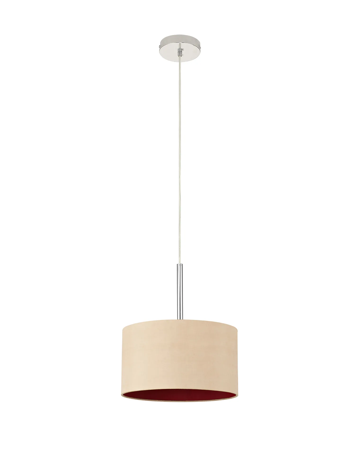 Baymont 30cm Pendant 1 Light Polished Chrome; Antique Gold/Ruby DK0124  Deco Baymont CH AG